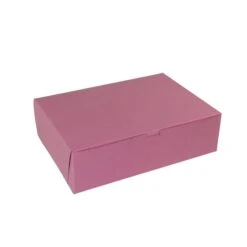 Boxit 14"x10"x4" Strawberry Pink 1 Piece Bakery Cornerlock Box, PK100