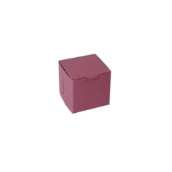 Boxit 4"x4"x4" Strawberry Pink 1 Piece Cornerlock Bakery Box, PK200