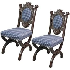 Sir Raleigh Hand-Carved Medieval Dining Chair, PK 2