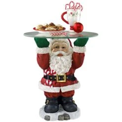 Santa Claus Sculptural Glass-Topped Holiday Table -Zoro Tools Shop Design20Toscano EU9285xx2