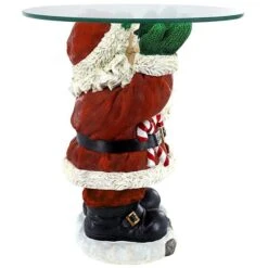 Santa Claus Sculptural Glass-Topped Holiday Table -Zoro Tools Shop Design20Toscano EU9285xx4