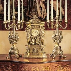 Chateau Chambord Clock And Candelabra Ensemble