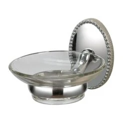 Soap Dish Holder In Chrome And Glass