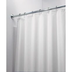 IDesign 78 In. H X 54 In. W White Solid Shower Curtain Polyester