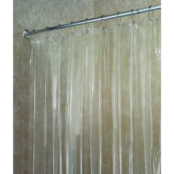 IDesign 72 In. H X 96 In. W Clear Solid Shower Curtain Liner Vinyl 1 IDesign 72 In. H X 96 In. W Clear Solid Shower Curtain Liner Vinyl