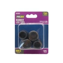 Rubber Leg Tip Black Round 5/8 In. W , 4PK