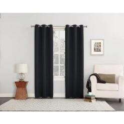 Norwich Black Blackout Curtains 80 In. W X 84 In. L