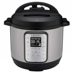 Duo Plus Stainless Steel Pressure Cooker 6 Qt Black/Silver