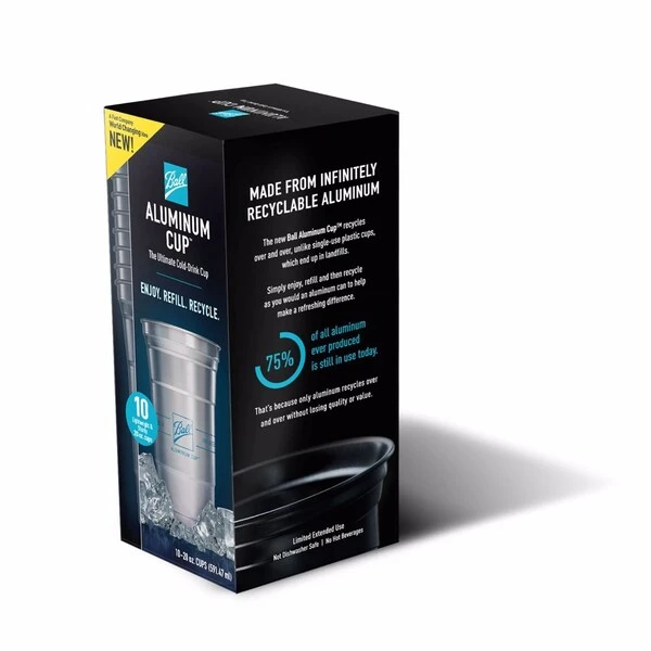 BALL 20 Oz Silver BPA Free Cooling Cup 2 BALL 20 Oz Silver BPA Free Cooling Cup - Image 2