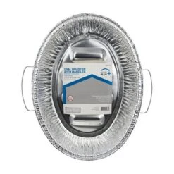Durable Foil 12-3/4 In. W X 17-3/8 In. L Oval Roaster Pan Silver