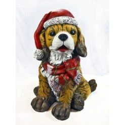 Alpine DOG WITH SANTA HAT