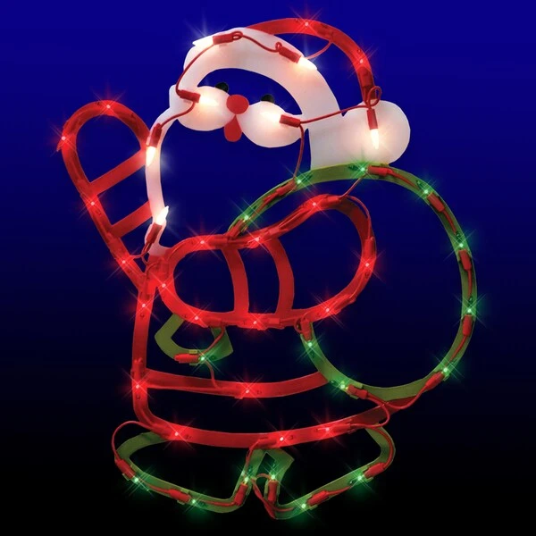 Santa W/Bag Silhett Lit 1 Santa W/Bag Silhett Lit