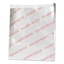 Foil Single-Serve Bags, 6" X 6.5", Silver, Hamburger Design, PK1000 PK