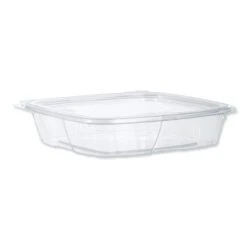SafeSeal Deli Containers W/Flat Lid, 35 Oz, 7.9x8.8x1.8, Clear, PK200 PK