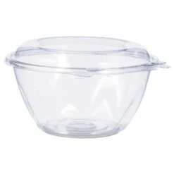 Tamper-Resistant, Tamper-Evident Bowls With Dome Lid, 32 Oz, 7" Diameter X 3.4"h, Clear, PK150