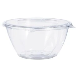 Tamper-Resistant, Tamper-Evident Bowls With Flat Lid, 32 Oz, 7" Diameter X 3.2"h, Clear, PK150
