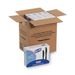 Dixie Disposable Knife, Black, Heavy-Medium Weight, PK1000