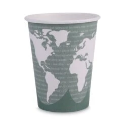 World Art Renewable Compostable Hot Cups, 12 Oz., PK1000 PK