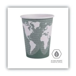 World Art Renewable Compostable Hot Cups, 12 Oz., PK1000 PK -Zoro Tools Shop Essendant20Inc ECOEPBHC12WAxx06xx2890b0