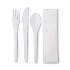 Plantware Renewable & Compostable Cutlery Kit - 6", PK250