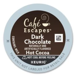 Café Escapes Dark Chocolate Hot Cocoa K-Cups, PK24 PK