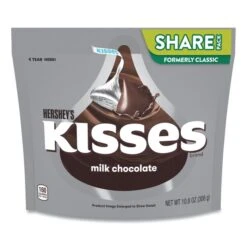 KISSES, Milk Chocolate Share Pack, Silver Wrappers, 10.8 Oz Bag, PK3