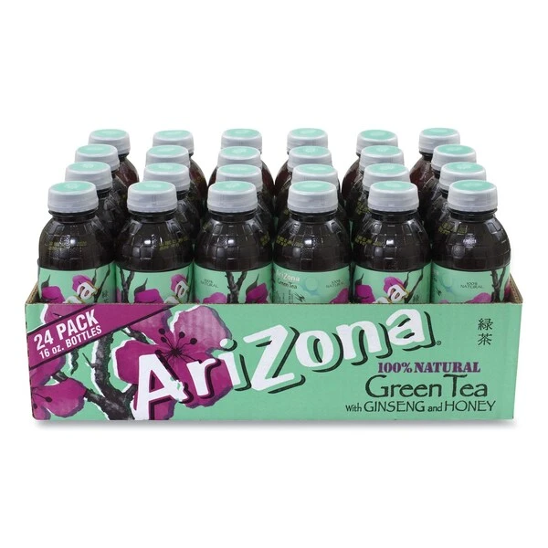 Arizona Green Tea With Ginseng And Honey, 16 Oz Can, PK24 1 Arizona Green Tea With Ginseng And Honey, 16 Oz Can, PK24