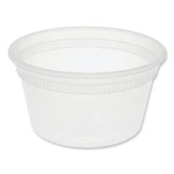 Newspring DELItainer Microwavable Container, 12 Oz, 4.55 X 4.55 X 2.45, Clear, Plastic, 480PK