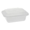 VERSAtainer Microwavable Containers, Rectangle, 12 Oz, 4.5 X 5.5 X 2.12, White/Clear, Plastic, 150PK