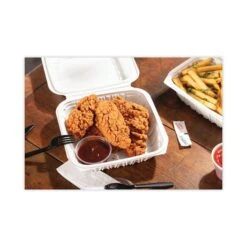 Vented Microwave Hinge-Lid Takeout Container, 8.5x8.5x3.1, Wht, PK146 PK -Zoro Tools Shop Essendant20Inc PCTYCNW0851xx08xx48a75f