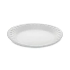 Unlaminated Foam Dinnerware, Plate, 7" Diameter, White, PK900