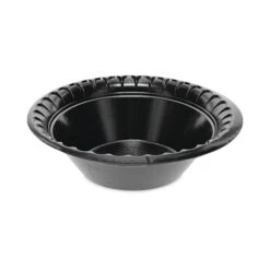Laminated Foam Dinnerware, Bowl, 12 Oz, 6" Diameter, Black, PK1000