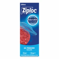 Zipper Freezer Bags, 1 Gal, 2.7 Mil, 9.6" X 12.1", Clear, PK252 PK