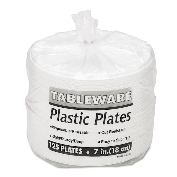 Plates, 7" Dia., White, PK125 3 Plates, 7" Dia., White, PK125 - Image 3