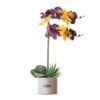 LSU Faux Orchid Plant W/Ceramic Pot