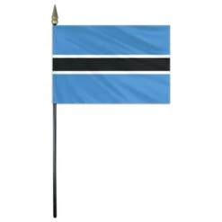 Botswana Stick Flag 4"x6" E Gloss