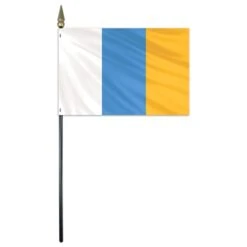 Canary Islands Stick Flag 4"x6" E Gloss