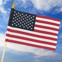 American Cotton Stick Flag With Spear 4"x6"