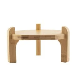Glass Beverage Dispenser Stand, Bamboo