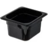 CARLISLE Food Pan PC, 4", DP, 1/6, Blk, PK6