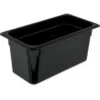 CARLISLE Food Pan PC, 6", DP, 1/3, Blk, PK6