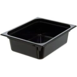 CARLISLE Half Food Pan PC, 4" D, Black, PK6