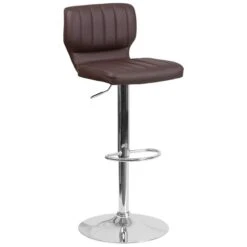 Brown Vinyl Adjust Ht Barstool, Vertical Stitch Back, Chrome Base, PK2 -Zoro Tools Shop Grainger 2xxCHxx132330xxBRNxxGGxxinset1xxecf3ce