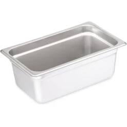 CARLISLE Qtr-Sz Lt Ga. SS Steam Table Pan, 4", PK6