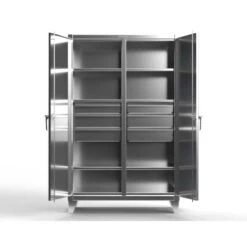12 Stainless Steel Storage Cabinet, 72" W, 78" H, Combination Wardrobe