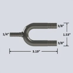 U-Bend Manifold 3/8" W/ 1/4" Barb