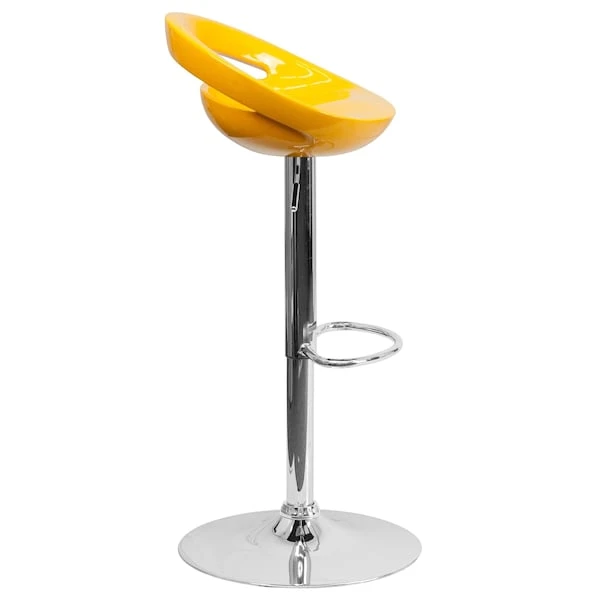 Yellow Vinyl Barstool, Adj Height 5 Yellow Vinyl Barstool, Adj Height - Image 5