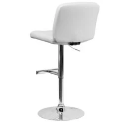 White Vinyl Barstool, Adj Height, Backrest: Tufted -Zoro Tools Shop Grainger DSxx829xxWHxxGGxxinset2xx29f912