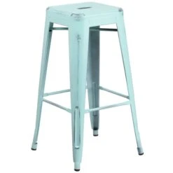 30" High Backless Distressed Green-Blue Barstool -Zoro Tools Shop Grainger ETxxBT3503xx30xxDBxxGGxx64f7c9