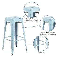 30" High Backless Distressed Green-Blue Barstool -Zoro Tools Shop Grainger ETxxBT3503xx30xxDBxxGGxxinset4xxb0deaf